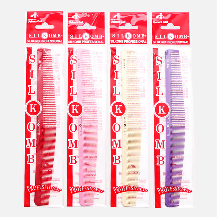 헤어2000 미용재료할인점,[우에하라 셀] 우에하라 실크콤비 전문가용 커트빗 PRO-10,[Made in Japan] [일본 정식수입 정품/길이 190mm]