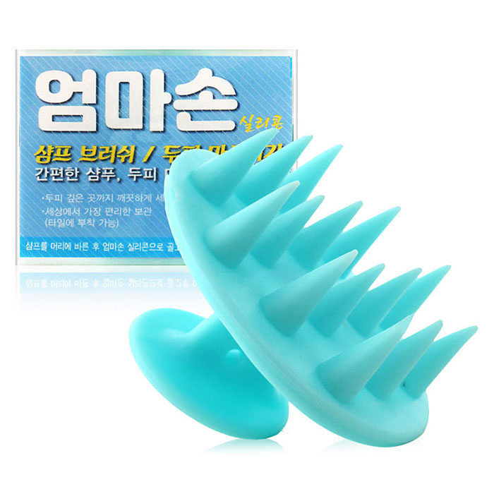 [에이드] 엄마손 실리콘 간편한 샴푸,두피 브러쉬(민트) BB-01 (샴푸브러쉬/두피 브러쉬)